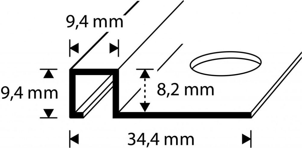 Neliölaattalista Dione Carbon Black 8 mm 2,7 m