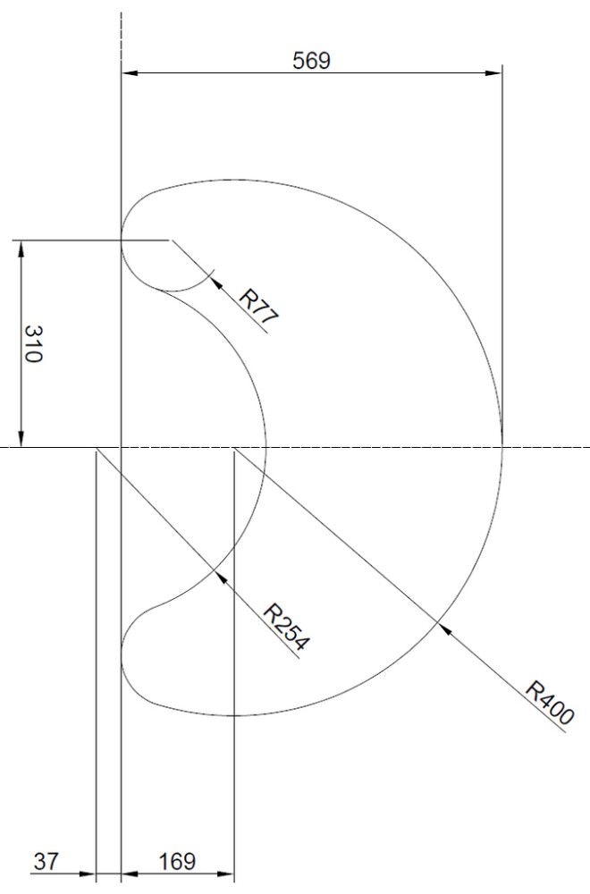 Uunineduslasi Andres Crescent Kirkas 80 x 57 cm