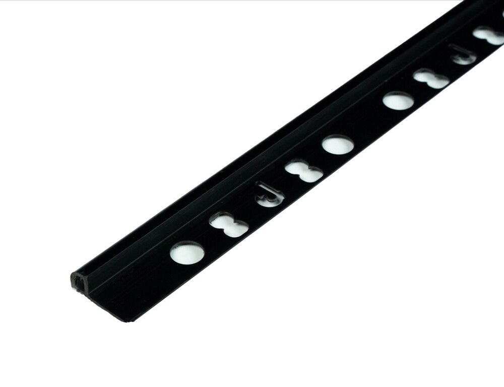 Laattalista Dione PVC 8 mm pyöreä musta 2,7 m