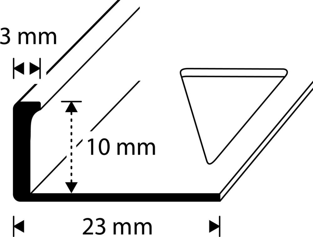 Laattapäätelista Dione 10 mm Nordic Graphite 2,5 m