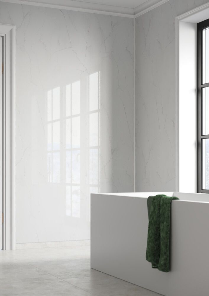 Märkätilalevy Fibo Bright Marble 2 kpl 620 x 2400 mm