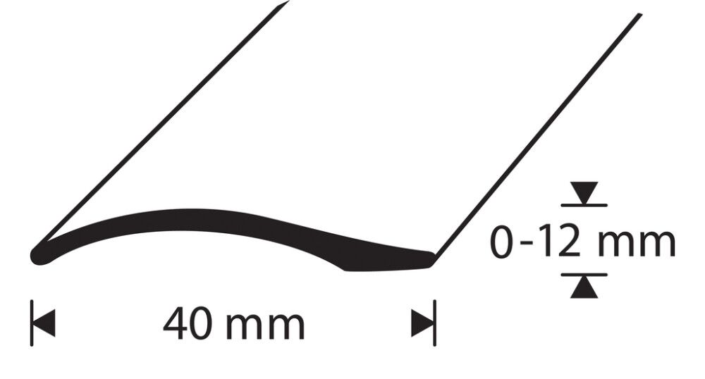 Tarra-eritasolista Dione Carbon Black 0-12 x 38 mm x 2 m