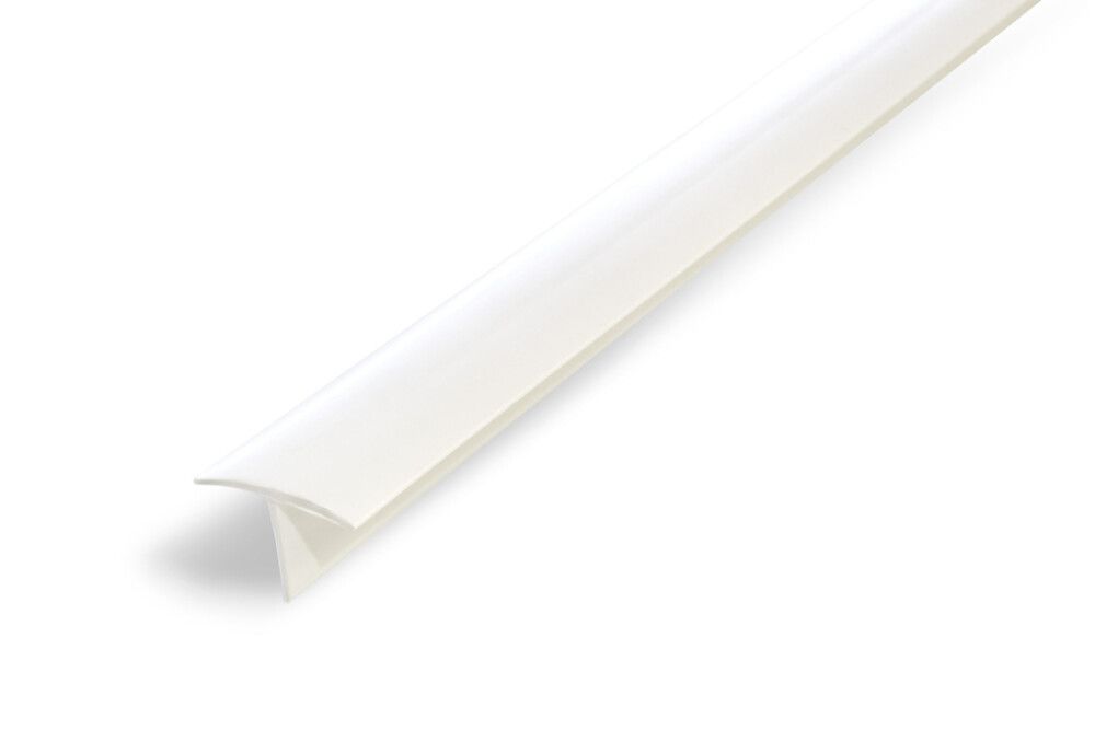 T-lista Dione valkoinen muovi 18 x 13 x 2700 mm