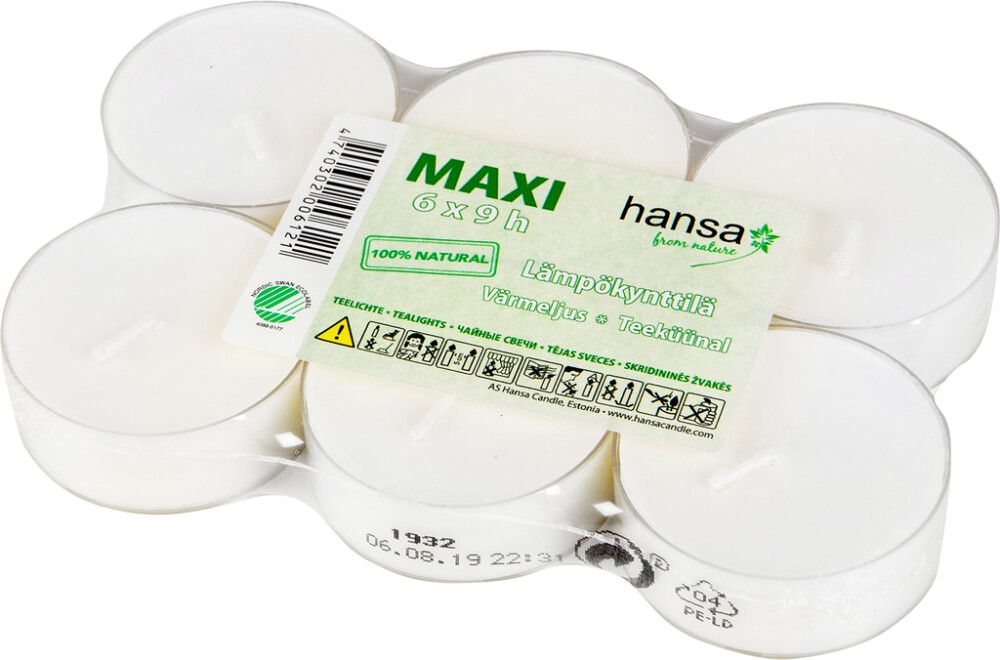 Lämpökynttilä Maxi 9 h 6 kpl