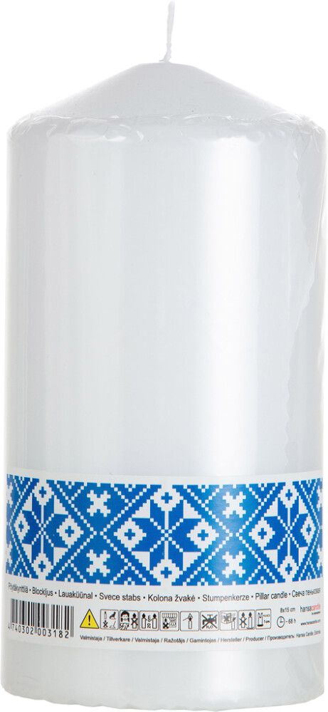 Pöytäkynttilä 8 x 15 cm valkoinen