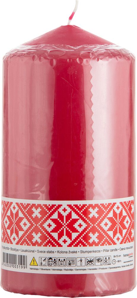 Pöytäkynttilä 8 x 15 cm punainen