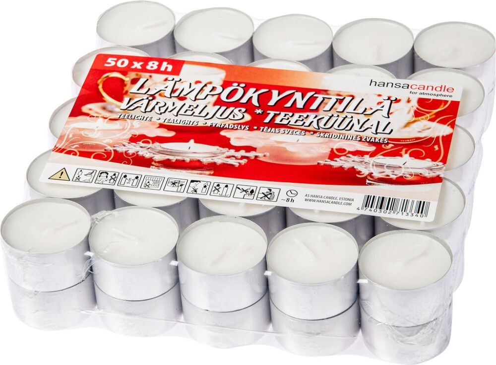 Lämpökynttilä 8 h 50 kpl