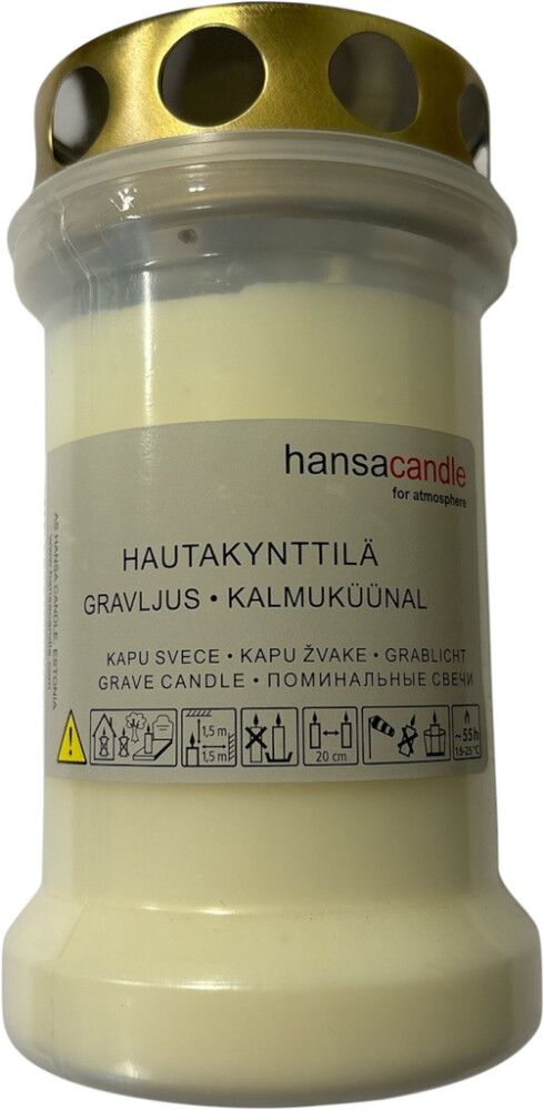 Hautakynttilä 55 h valkoinen
