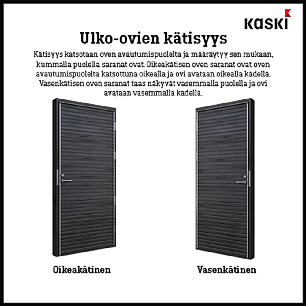 Ulko-ovi Kaski Puudesign Tykky Kuultomusta 10 x 21 Oikea