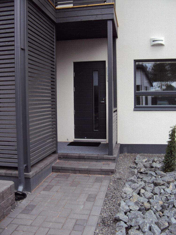 Ulko-ovi Kaski Classic UOL20 Thermo musta vasen 10 x 21