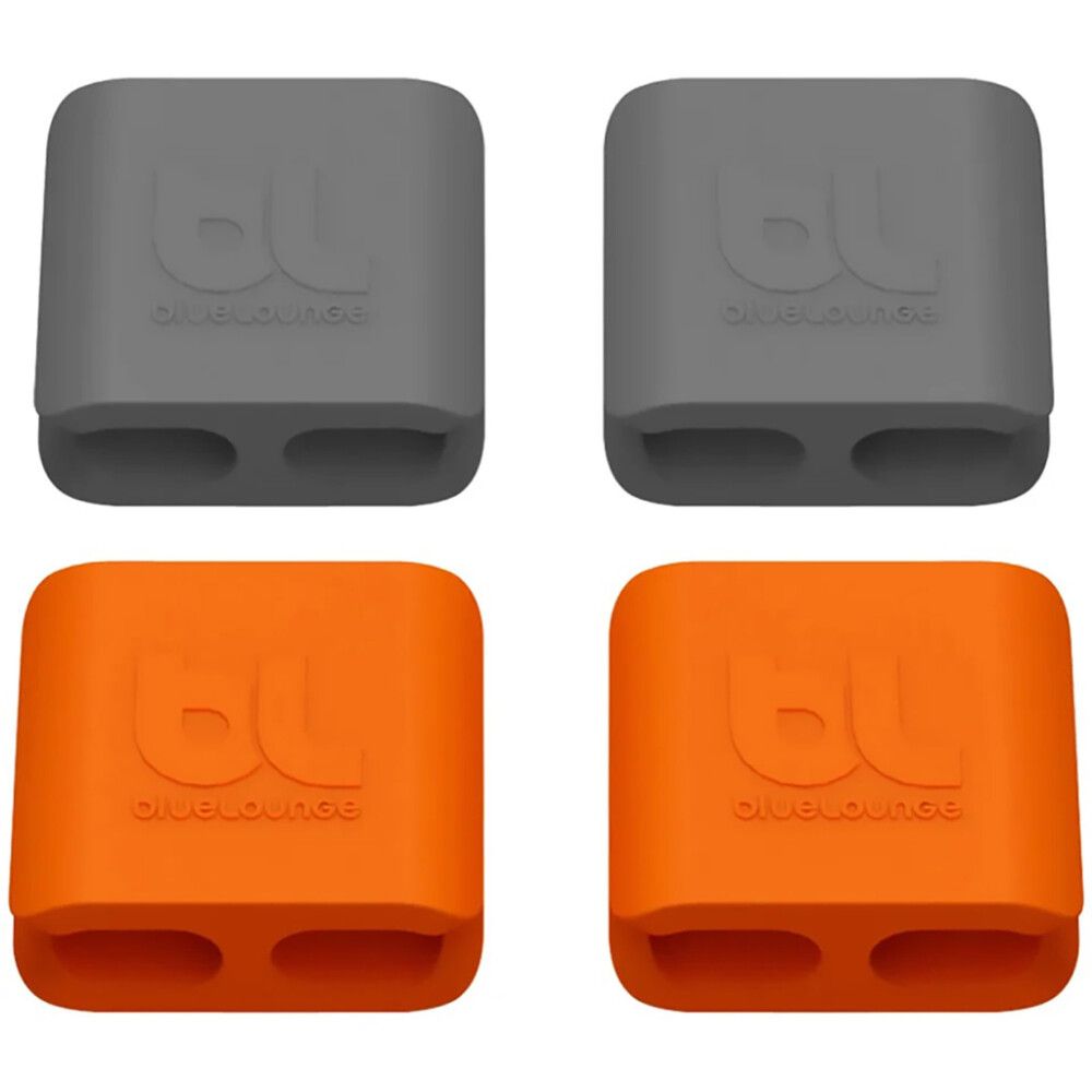 Kaapelikiinnike Bluelounge M oranssi/harmaa 4 kpl