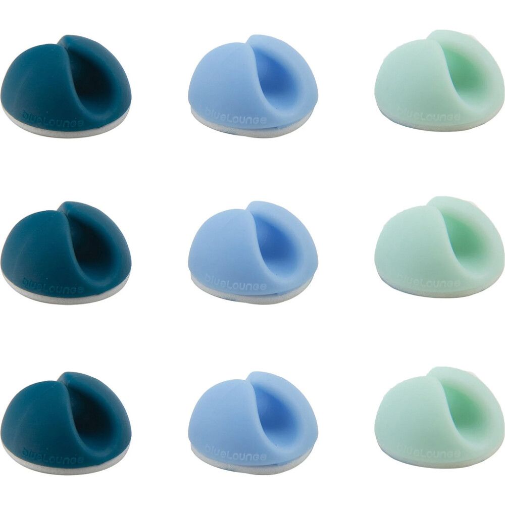 Kaapelinpidike Bluelounge Cabledrop mini sininen 9 kpl