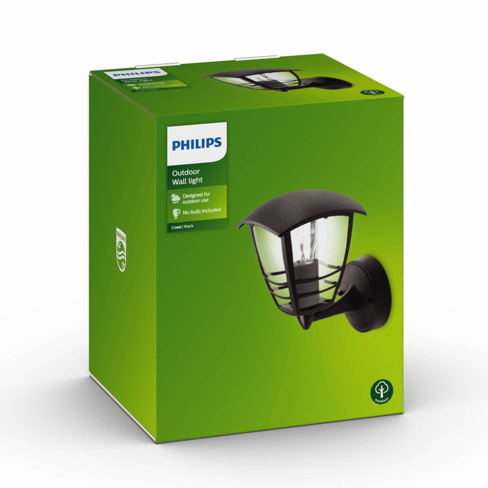Ulkoseinävalaisin Philips Creek 60 W IP44 Musta