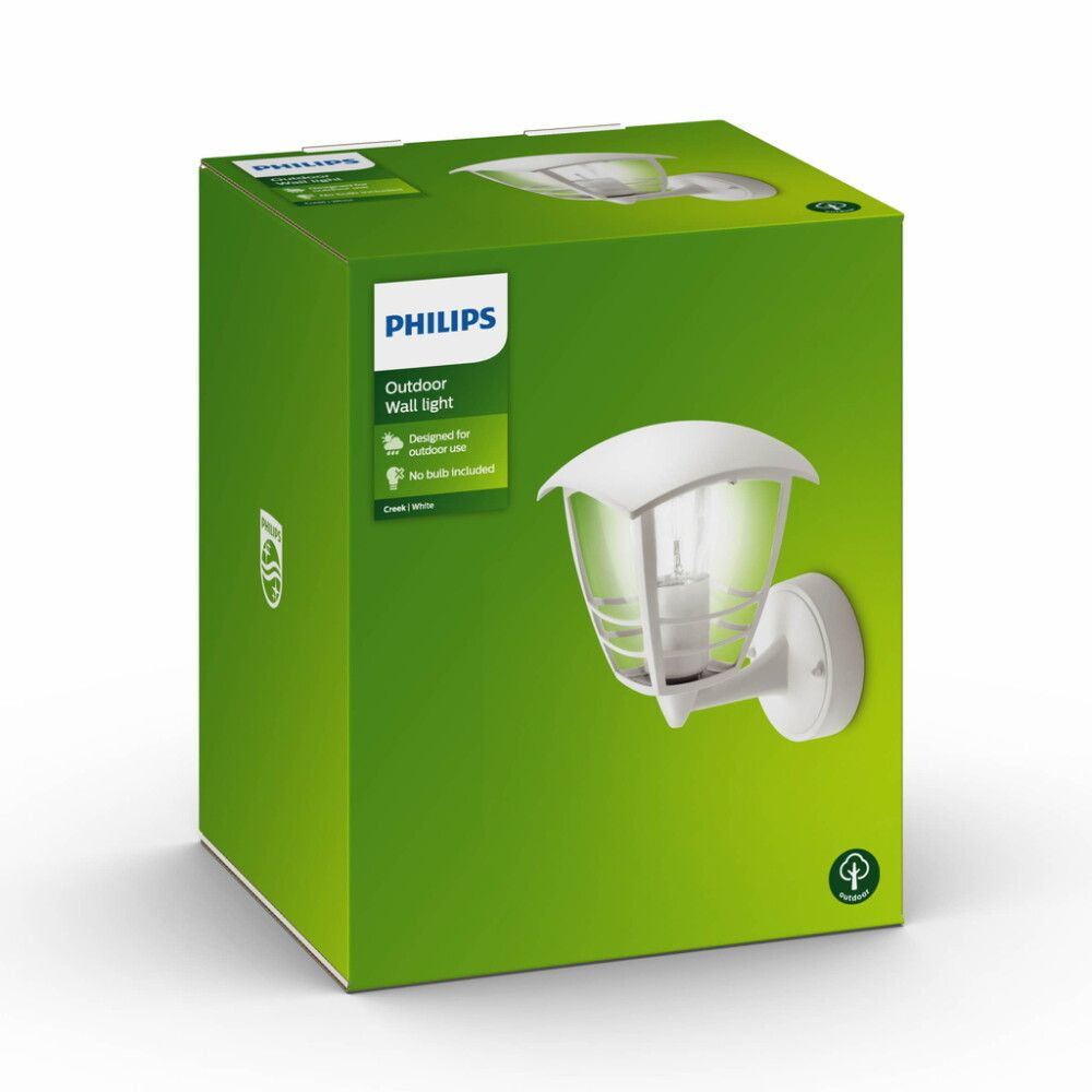 Ulkoseinävalaisin Philips Creek 60 W IP44 Valkoinen