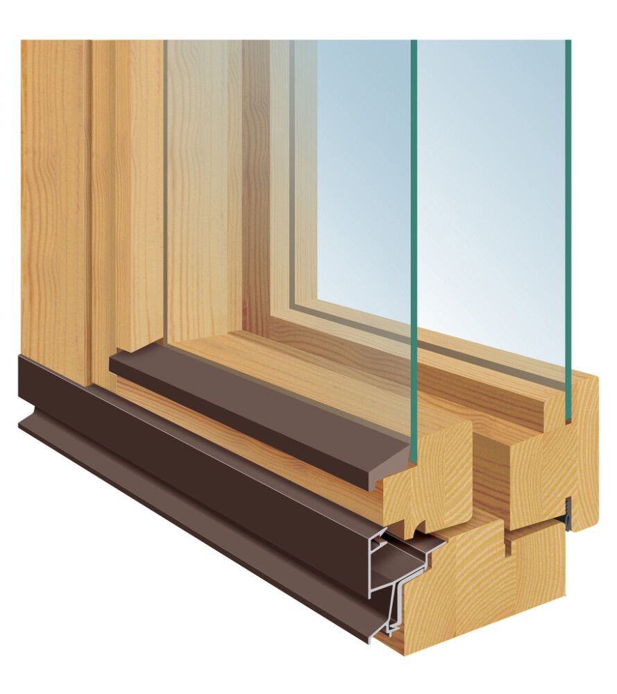 MS-ikkuna Solid Elements puuvalmis 12 x 12/130 mm Vasen