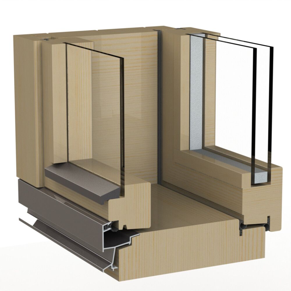 Ikkuna Solid Elements MSE puuvalmis 6 x 4/130 mm Vasen