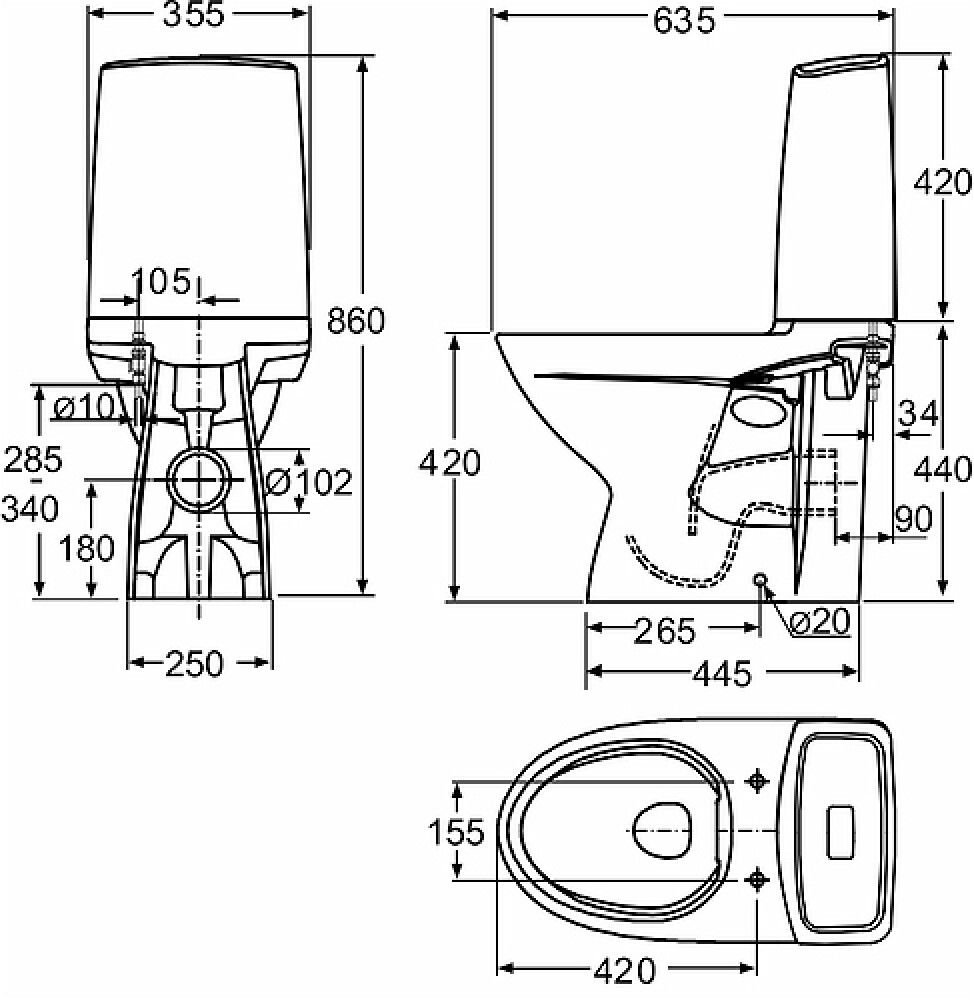 WC-isuin IDO Glow 61 P-lukolla