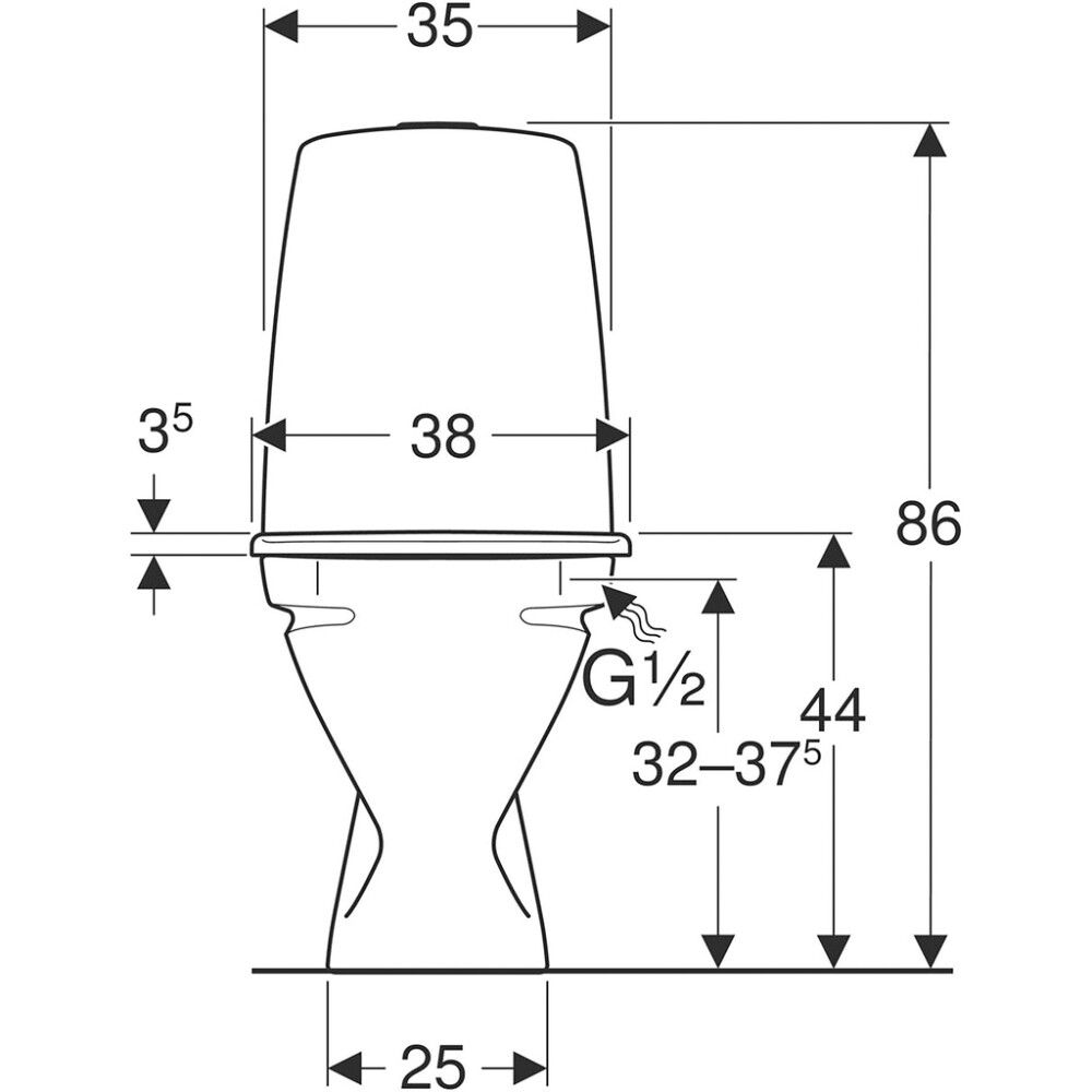 WC-istuin IDO Basic piiloviemäri S-lukko pehmeä kansi