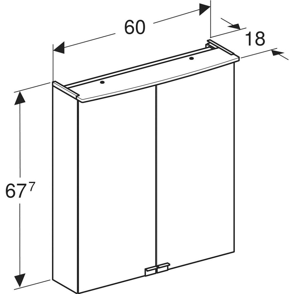 LED-peilikaappi Geberit Option Basic 60 cm