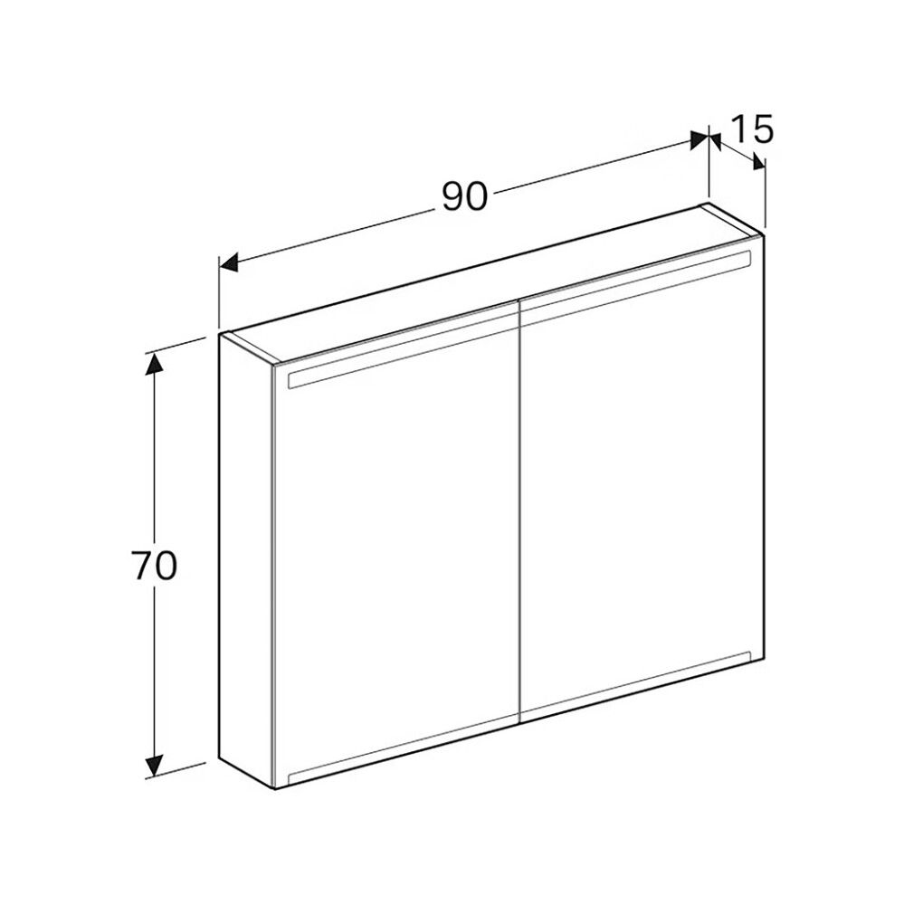 LED-peilikaappi Geberit Option 90 cm