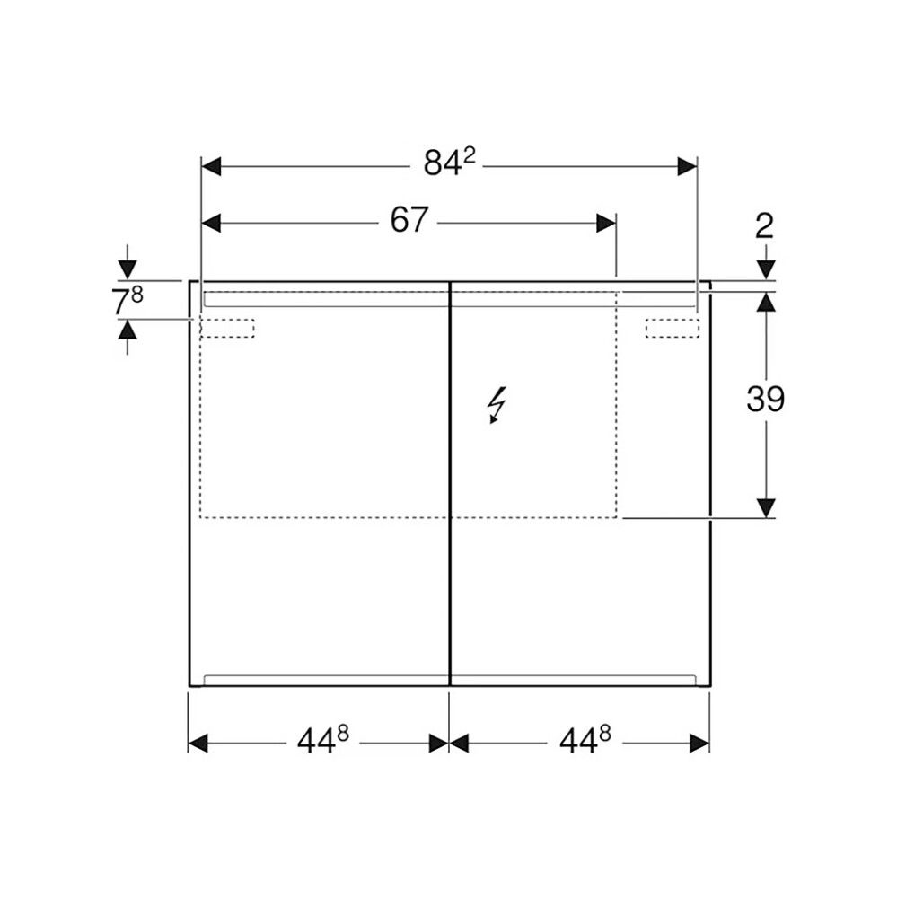 LED-peilikaappi Geberit Option 90 cm