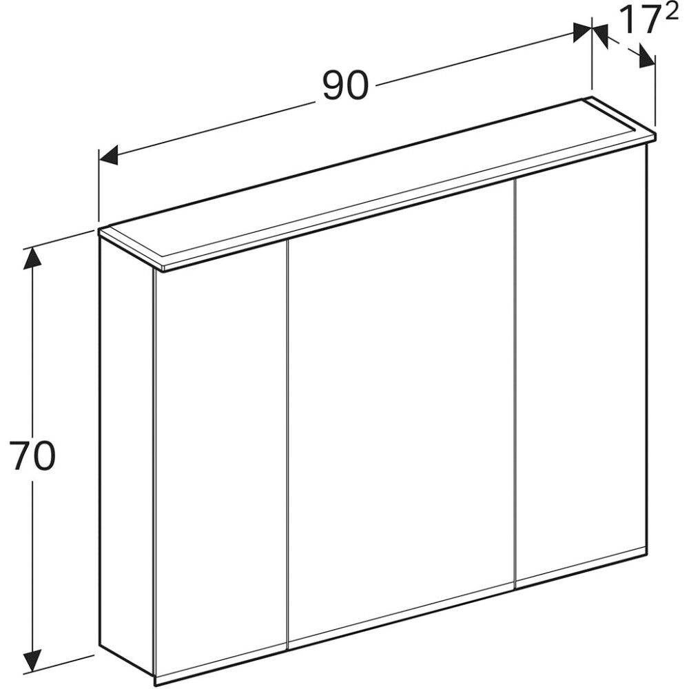 LED-peilikaappi Geberit Option Plus 90 cm