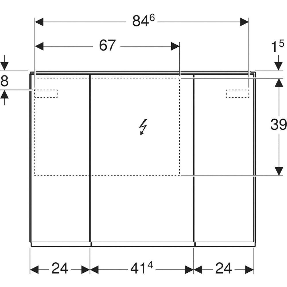 LED-peilikaappi Geberit Option Plus 90 cm