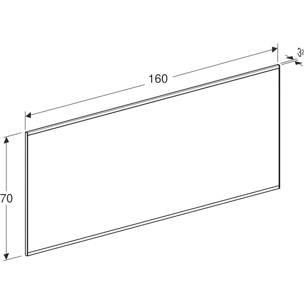 LED-valopeili Geberit Option Plus Square Mattamusta 160 cm
