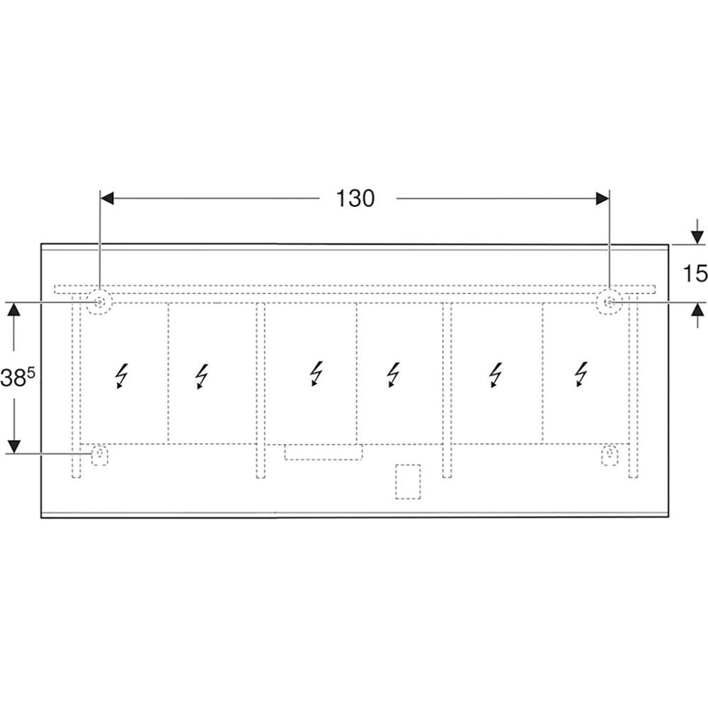 LED-valopeili Geberit Option Plus Square Mattamusta 160 cm