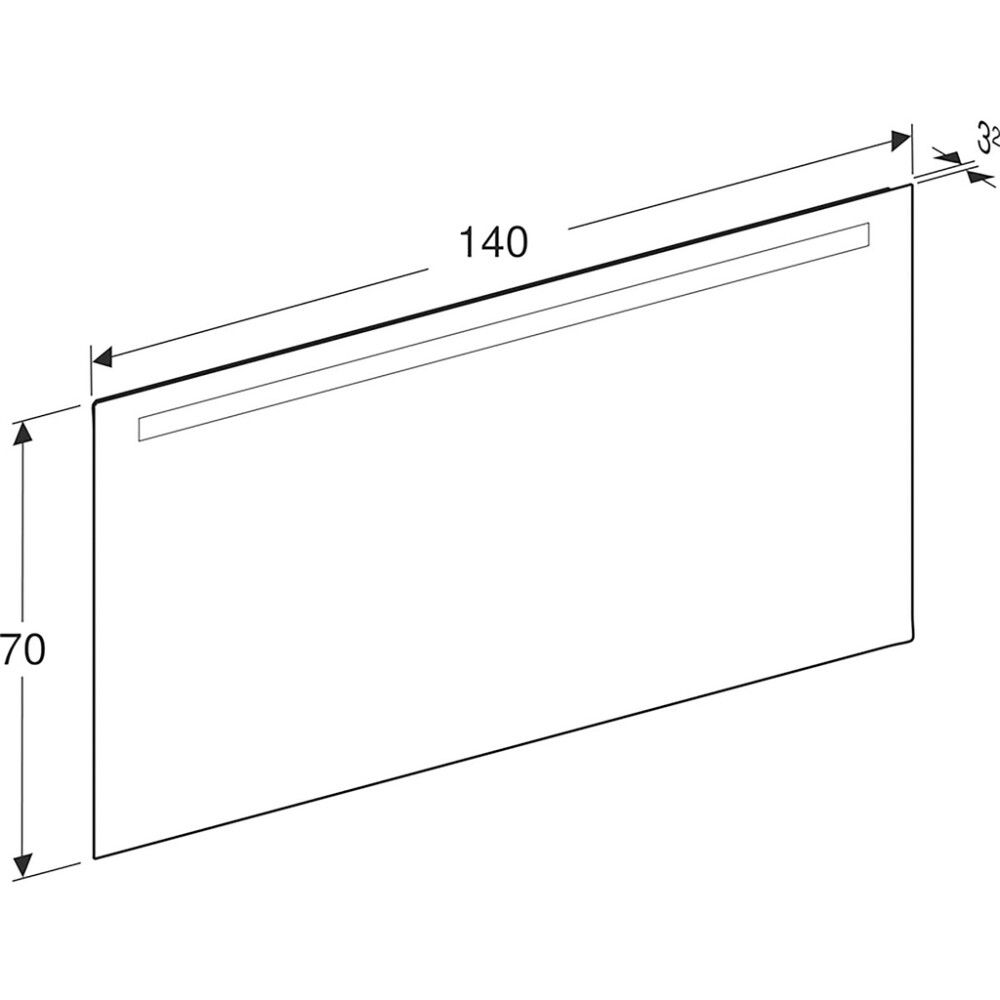 LED-valopeili Geberit Option Basic Square 70 cm 140 cm