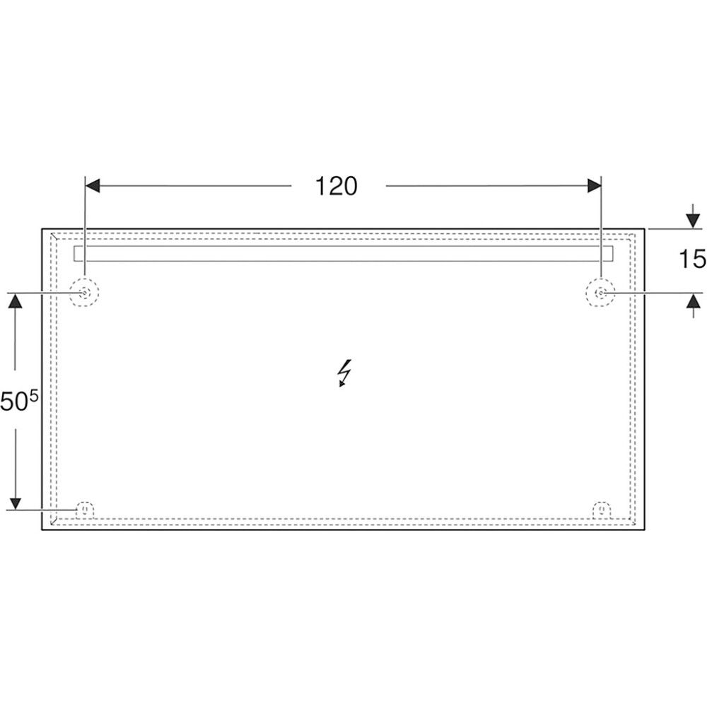 LED-valopeili Geberit Option Basic Square 70 cm 140 cm