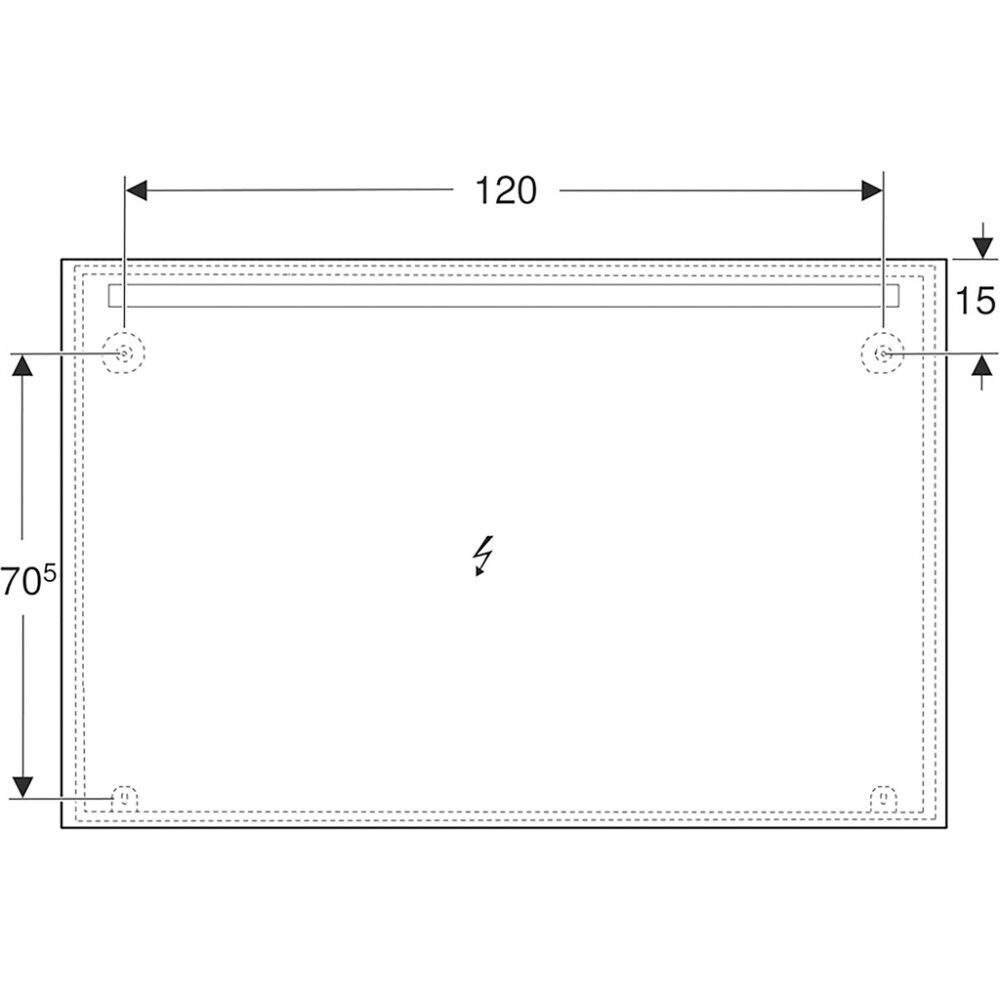 LED-valopeili Geberit Option Basic Square 90 cm 140 cm