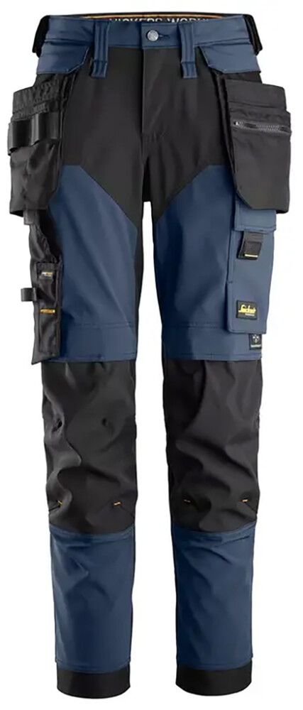 Naisten stretch-työhousut riipputaskuilla Snickers 6775 sininen