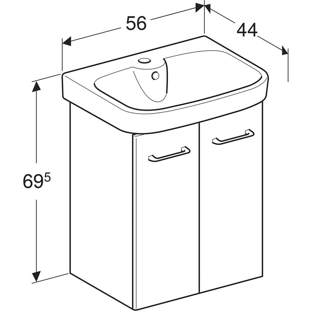 Allaskaappipaketti IDO Glow Square 56 x 44 x 69,5 cm Valkoinen