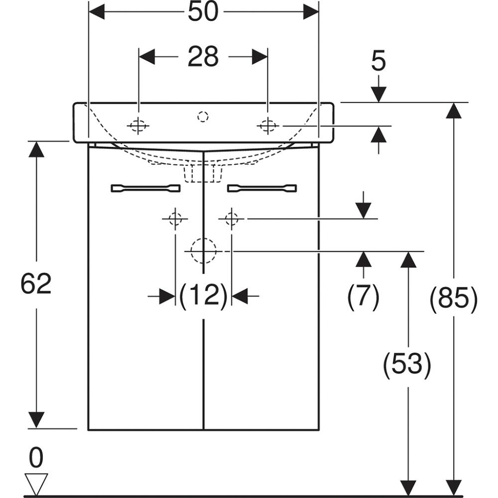 Allaskaappipaketti IDO Glow Square 56 x 44 x 69,5 cm Valkoinen