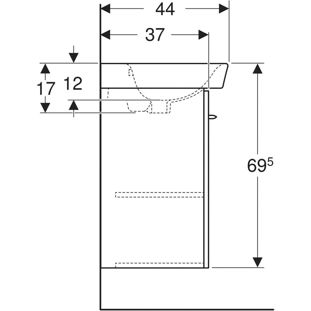 Allaskaappipaketti IDO Glow Square 56 x 44 x 69,5 cm Valkoinen