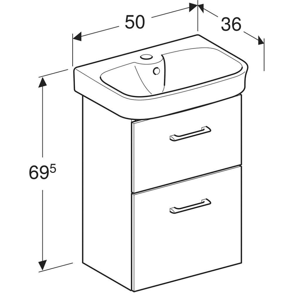 Allaskaappipaketti IDO Glow Square 50 x 36 x 69,5 cm