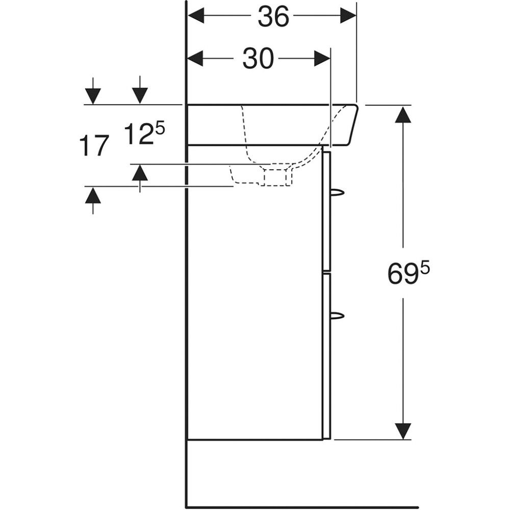 Allaskaappipaketti IDO Glow Square 50 x 36 x 69,5 cm
