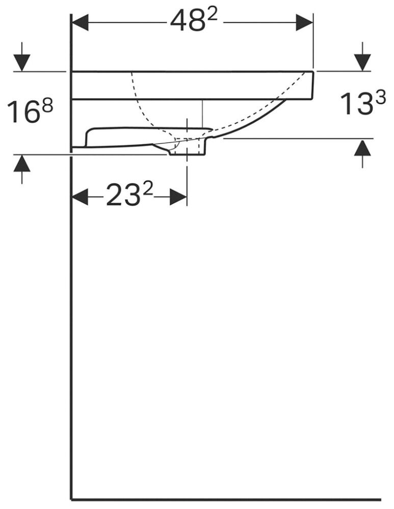 Pesuallas Geberit Acanto valkoinen 90 x 48,2 x 16,8 cm