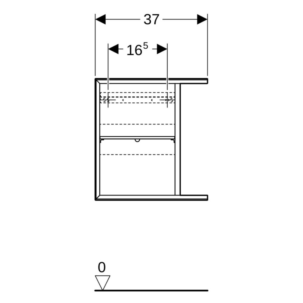Sivuelementti Geberit Icon tammi 37 x 40 cm
