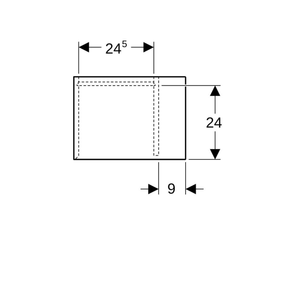 Sivuelementti Geberit Icon tammi 37 x 40 cm