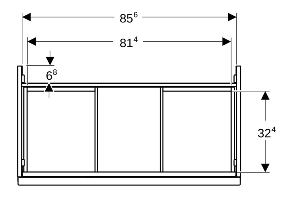 Alakaappi Geberit Acanto valkoinen kiilto 88,8 x 54,1 cm