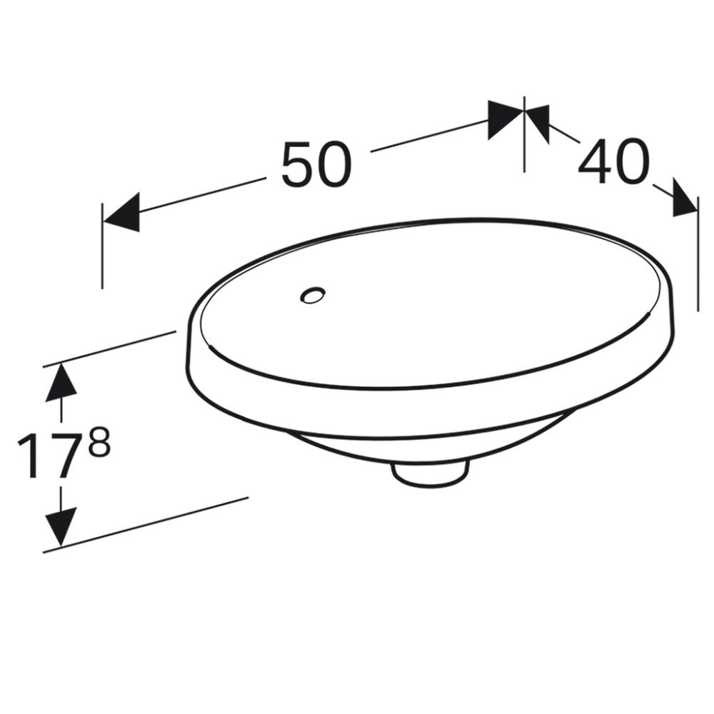 Pesuallas Geberit VariForm valkoinen 50 x 40 cm