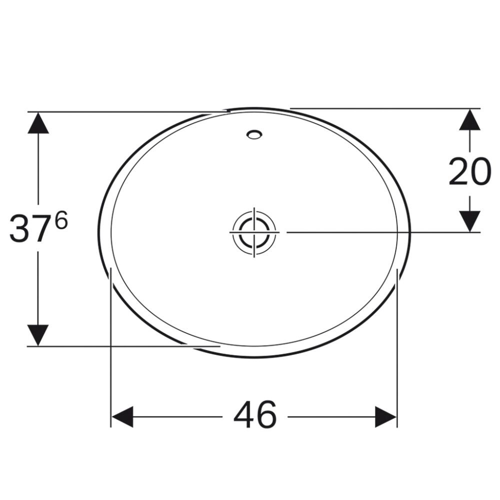 Pesuallas Geberit VariForm valkoinen 50 x 40 cm
