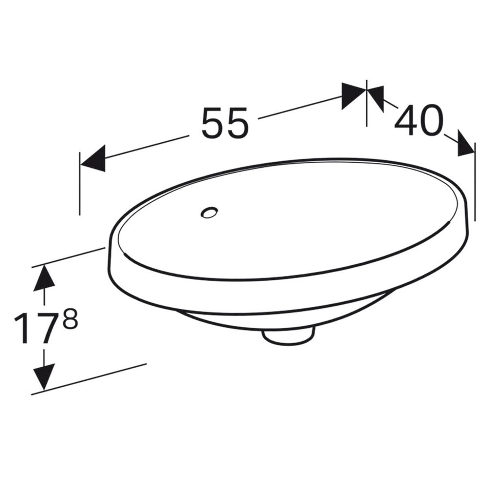Pesuallas Geberit VariForm valkoinen 55 x 40 cm