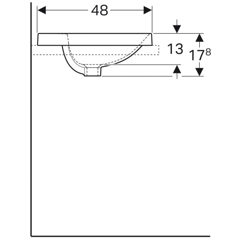 Pesuallas Geberit VariForm valkoinen 60 x 48 cm