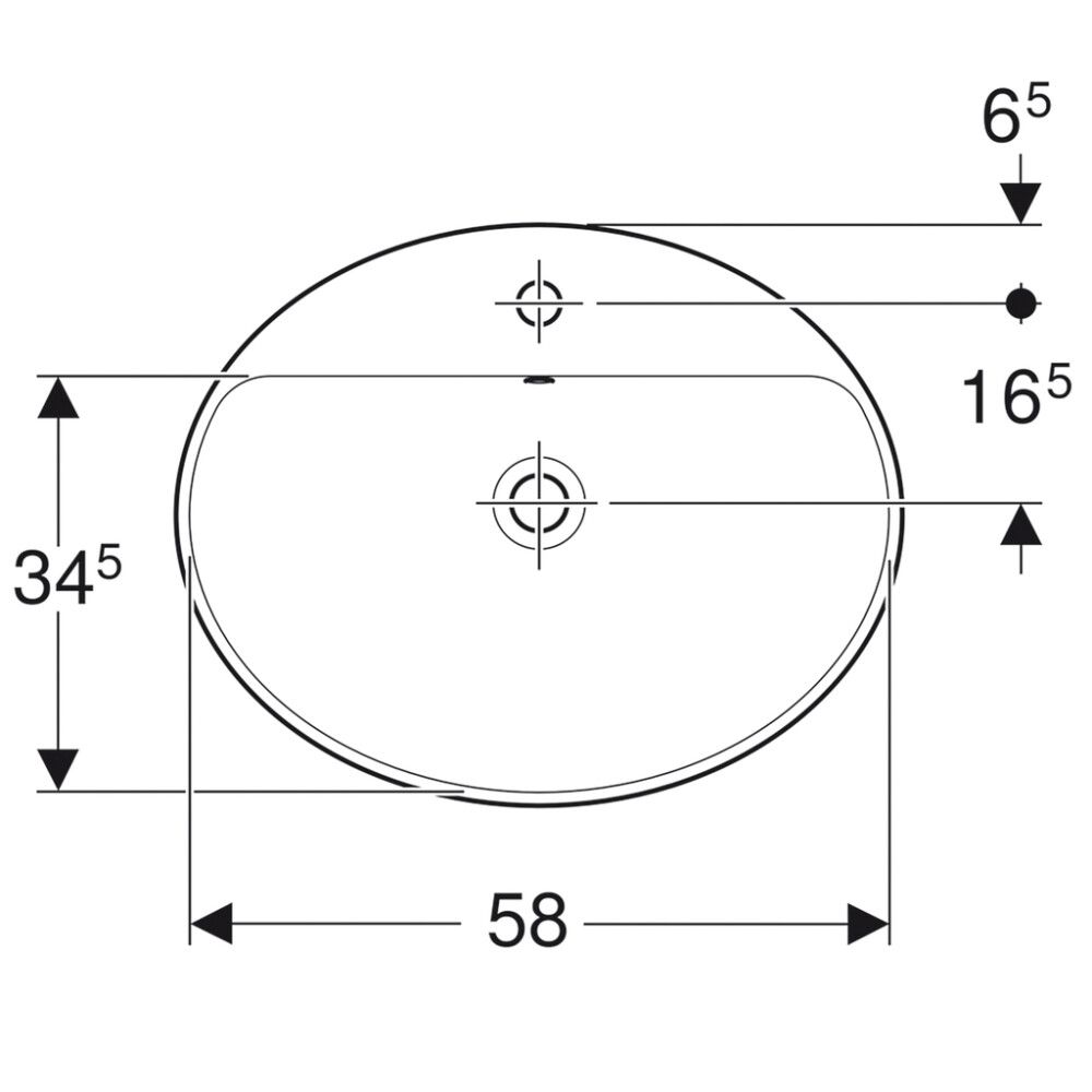 Pesuallas Geberit VariForm valkoinen 60 x 48 cm