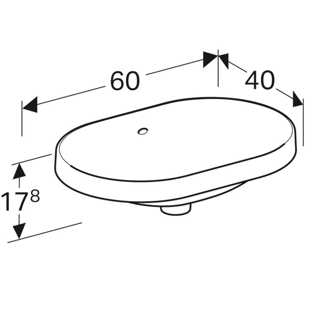 Pesuallas Geberit VariForm valkoinen 60 x 40 cm