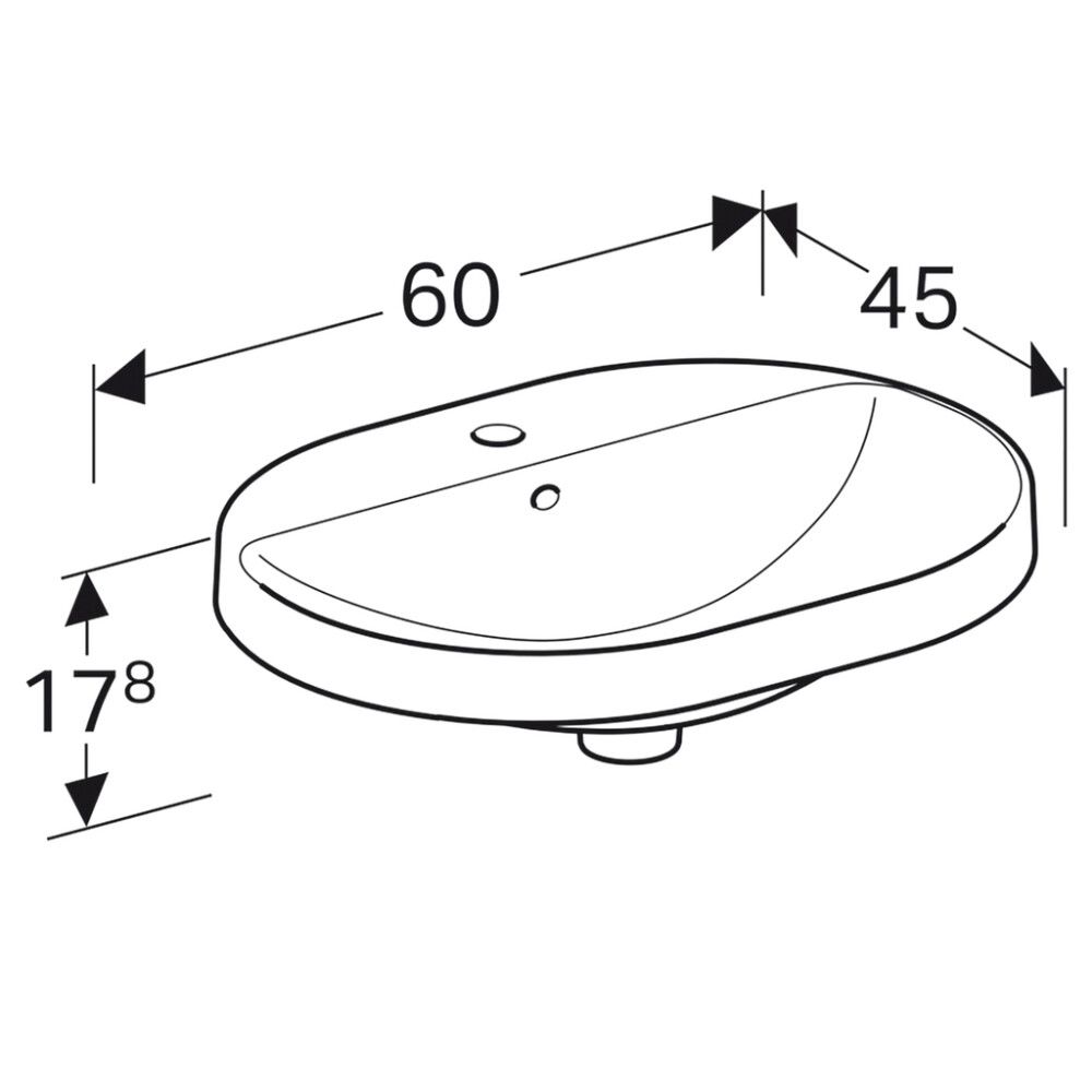 Pesuallas Geberit VariForm valkoinen 60 x 45 cm