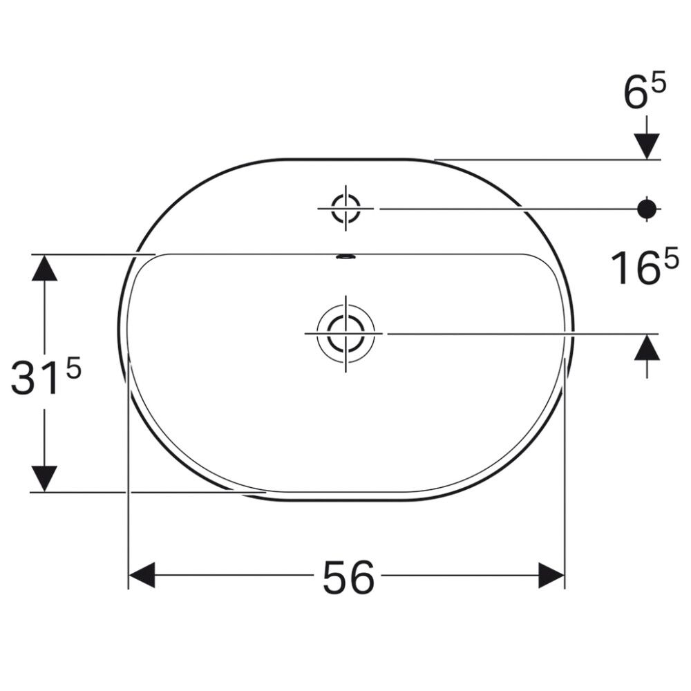 Pesuallas Geberit VariForm valkoinen 60 x 45 cm